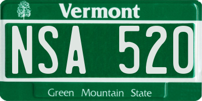 VT license plate NSA520