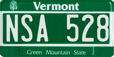 VT license plate NSA528