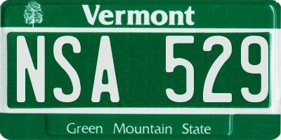 VT license plate NSA529