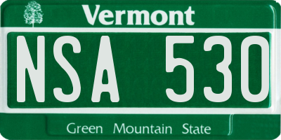 VT license plate NSA530
