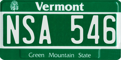 VT license plate NSA546