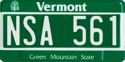 VT license plate NSA561