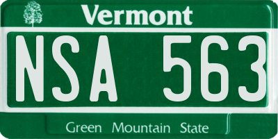 VT license plate NSA563