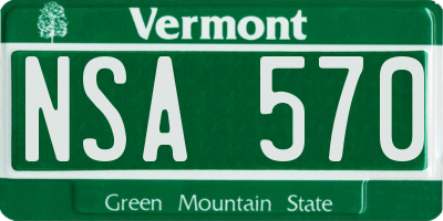 VT license plate NSA570