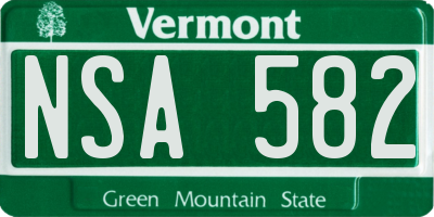 VT license plate NSA582