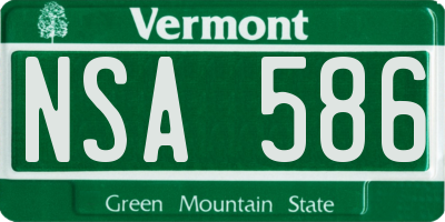 VT license plate NSA586