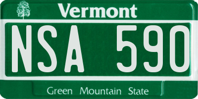 VT license plate NSA590