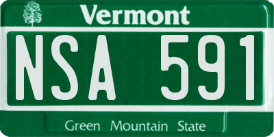 VT license plate NSA591