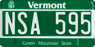 VT license plate NSA595