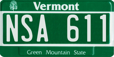 VT license plate NSA611
