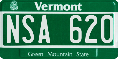 VT license plate NSA620
