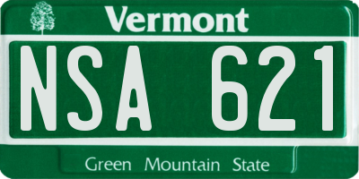 VT license plate NSA621