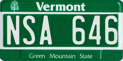 VT license plate NSA646