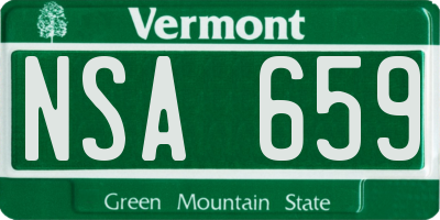 VT license plate NSA659