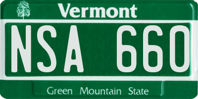 VT license plate NSA660
