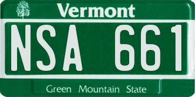 VT license plate NSA661