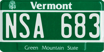 VT license plate NSA683