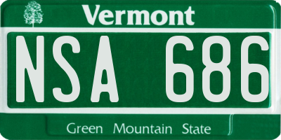 VT license plate NSA686