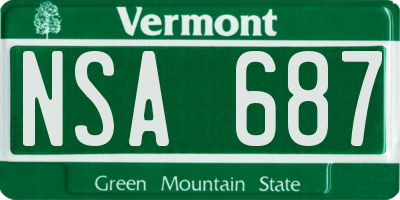 VT license plate NSA687