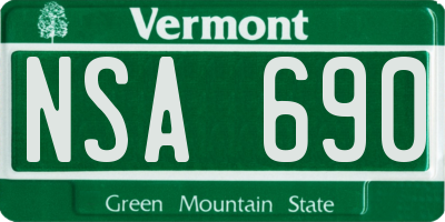 VT license plate NSA690
