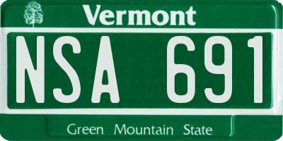 VT license plate NSA691