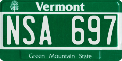 VT license plate NSA697