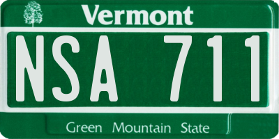 VT license plate NSA711