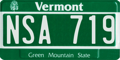 VT license plate NSA719
