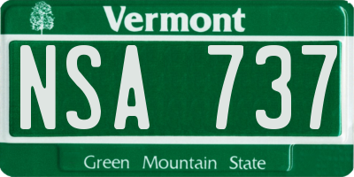 VT license plate NSA737