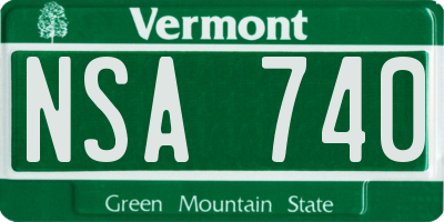 VT license plate NSA740