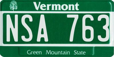 VT license plate NSA763