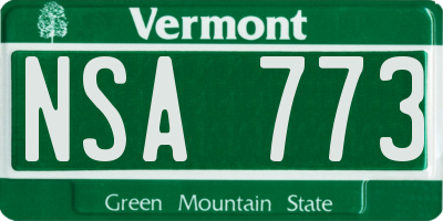 VT license plate NSA773