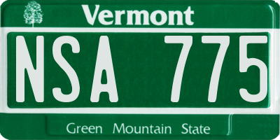 VT license plate NSA775