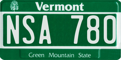 VT license plate NSA780