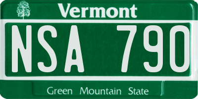 VT license plate NSA790