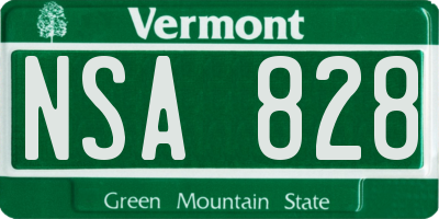 VT license plate NSA828