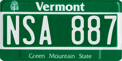 VT license plate NSA887