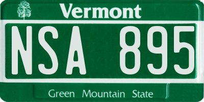 VT license plate NSA895