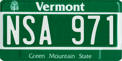 VT license plate NSA971