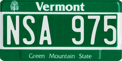 VT license plate NSA975