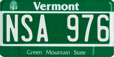 VT license plate NSA976