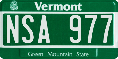 VT license plate NSA977