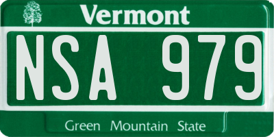 VT license plate NSA979