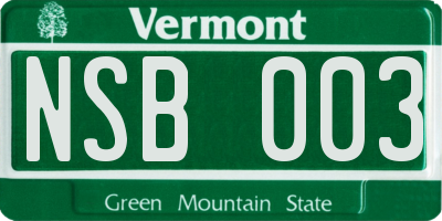 VT license plate NSB003