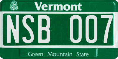 VT license plate NSB007