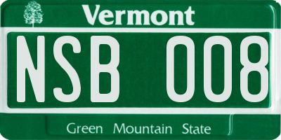 VT license plate NSB008