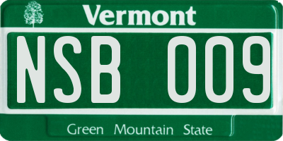 VT license plate NSB009