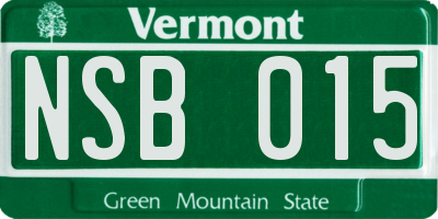 VT license plate NSB015