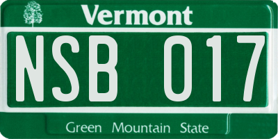 VT license plate NSB017