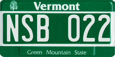 VT license plate NSB022